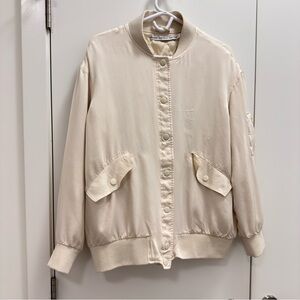 &Other stories Women's Cream Bomber Jacket light jacket size 10 for spring